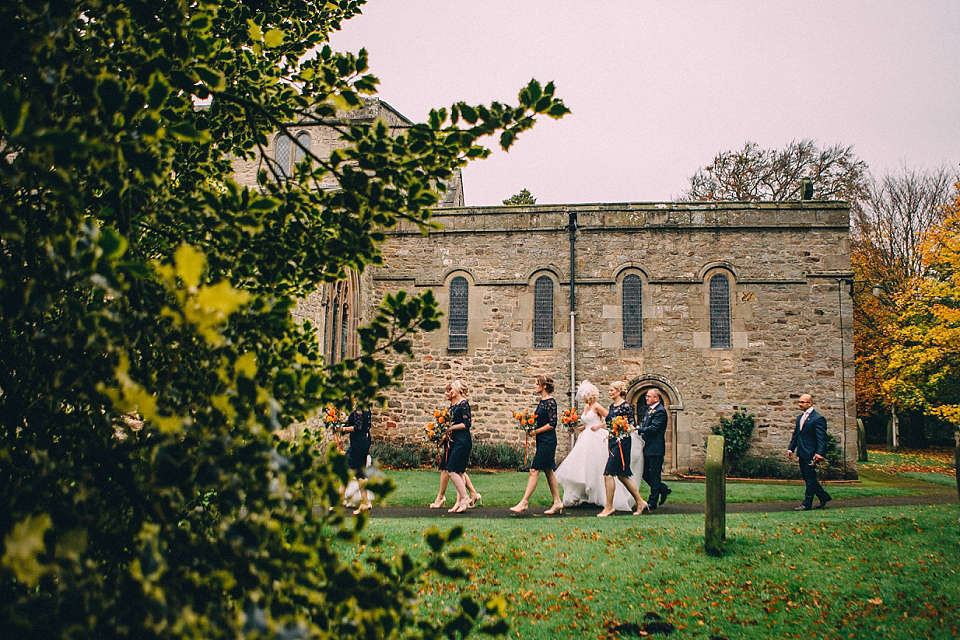 A Yorkshire barn wedding in the brightest shades of Autumn. Photography by Paul Santos.