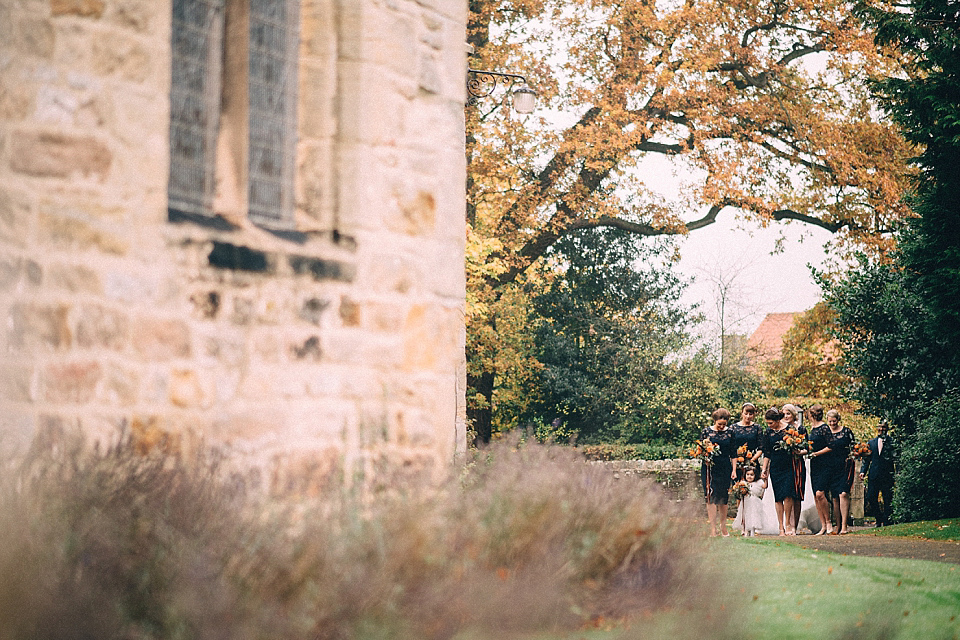 A Yorkshire barn wedding in the brightest shades of Autumn. Photography by Paul Santos.