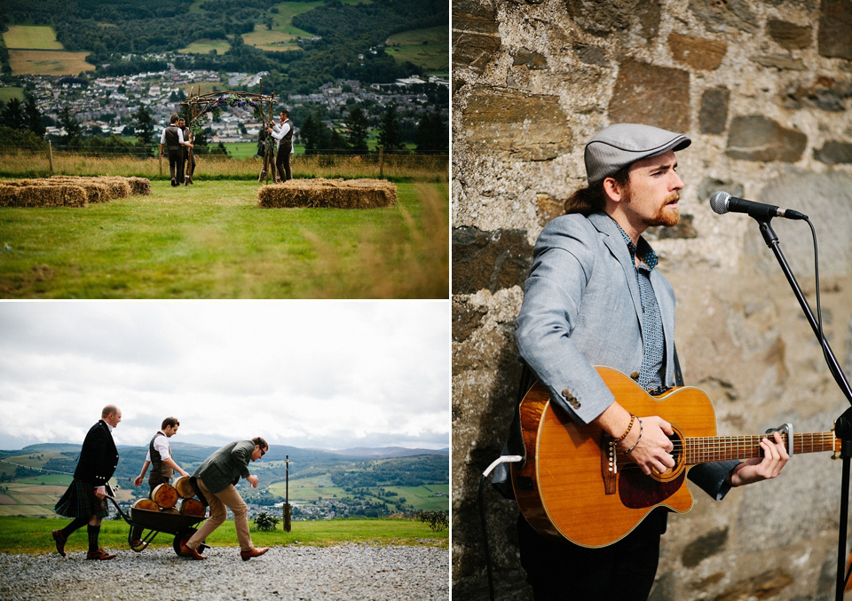 Claire wears a Maggie Sottero dress for her homespun and Humanist wedding in Scotland. Photography by Euan Robertson.