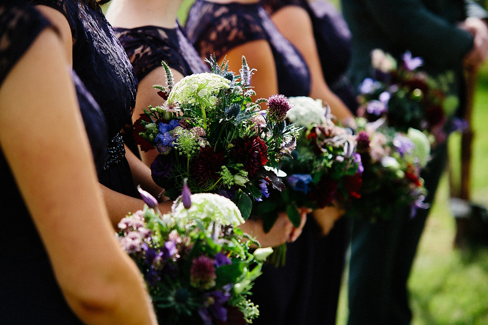 Claire wears a Maggie Sottero dress for her homespun and Humanist wedding in Scotland. Photography by Euan Robertson.