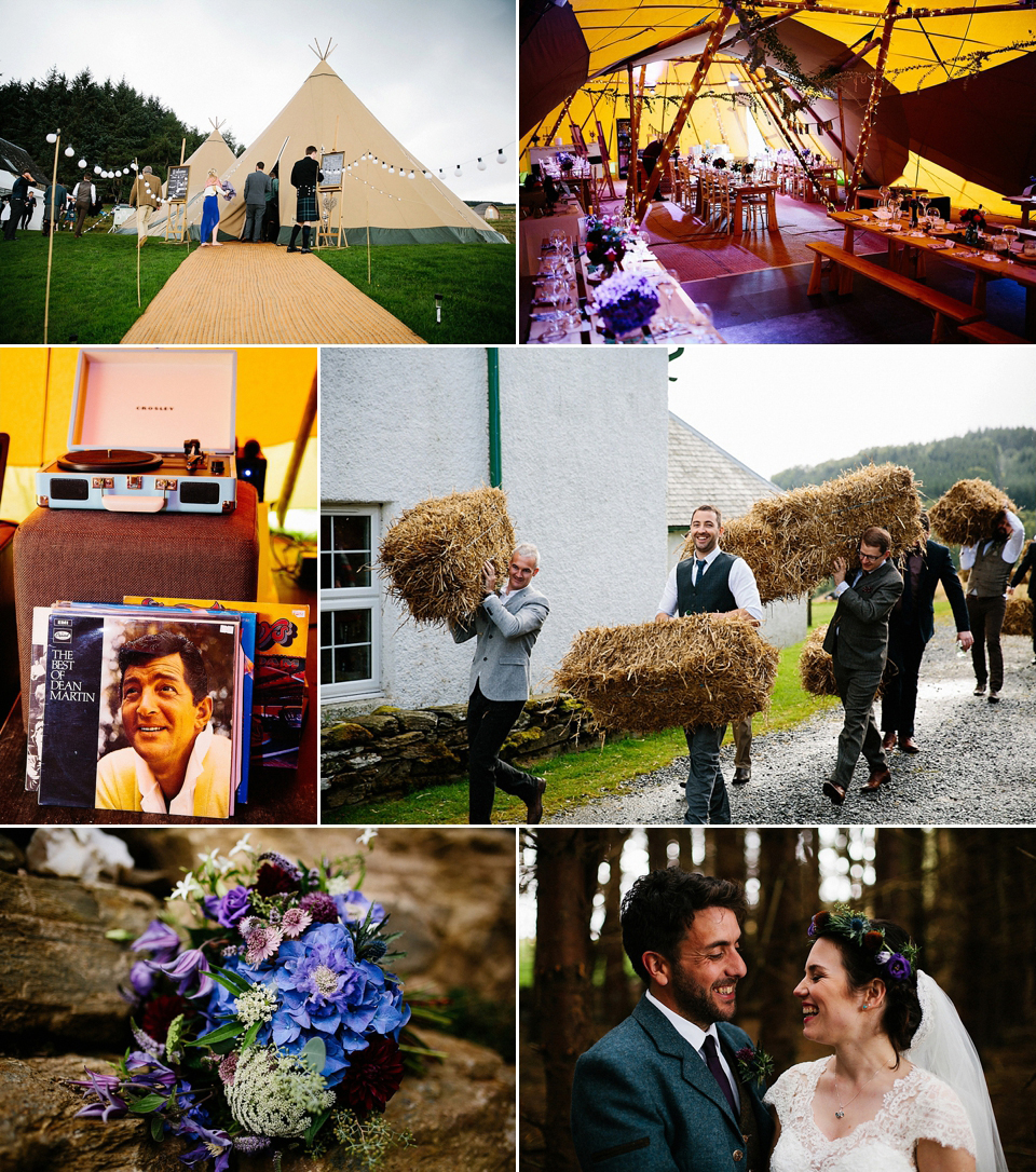 Claire wears a Maggie Sottero dress for her homespun and Humanist wedding in Scotland. Photography by Euan Robertson.