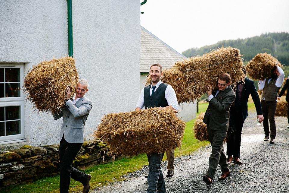 Claire wears a Maggie Sottero dress for her homespun and Humanist wedding in Scotland. Photography by Euan Robertson.