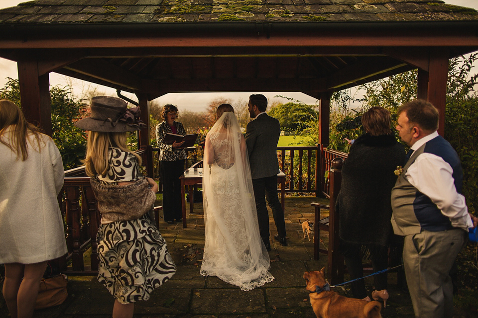 Iris by Claire Pettibone for an Intimate Outdoor Winter Wedding. Photography by S6 Photography.