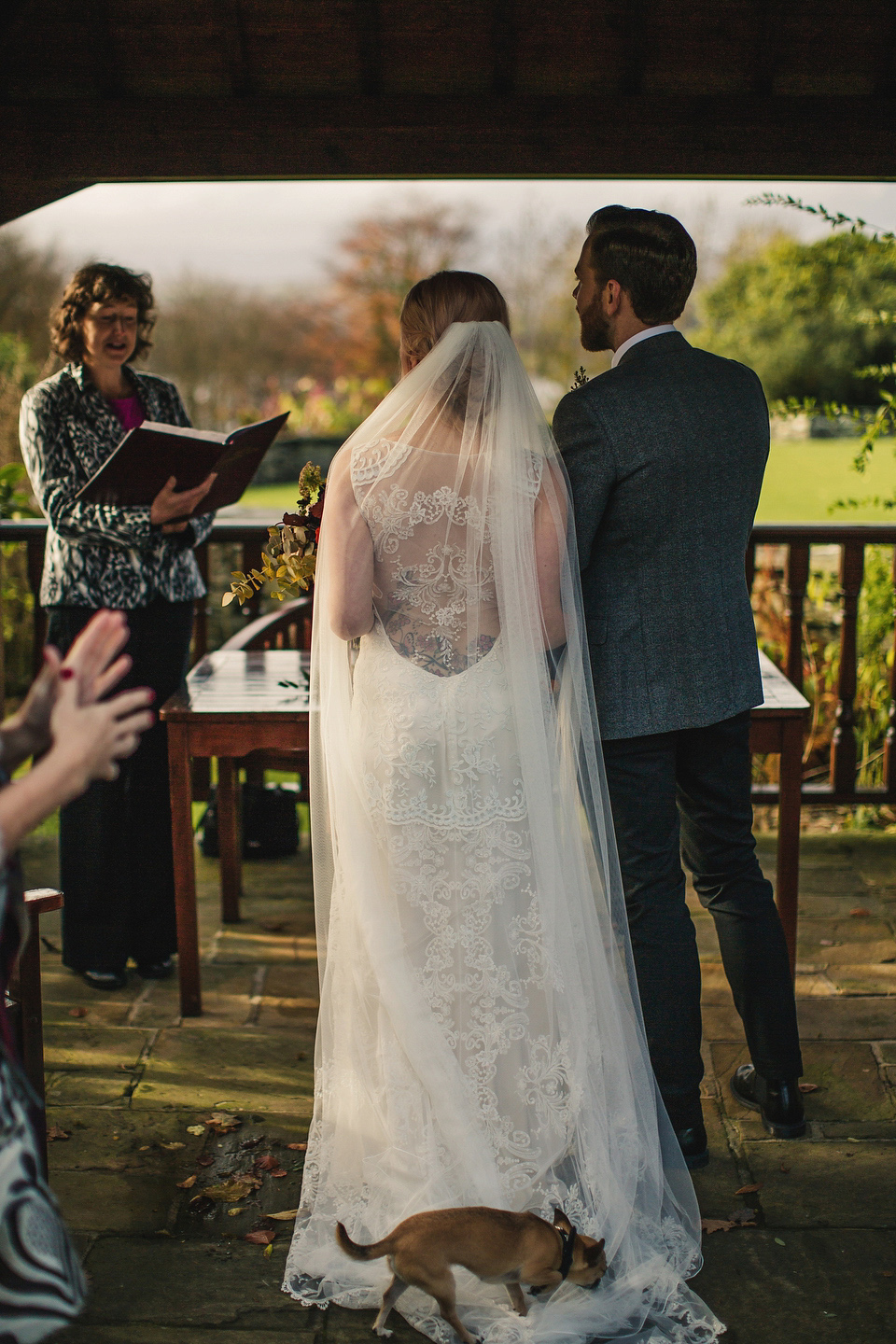 Iris by Claire Pettibone for an Intimate Outdoor Winter Wedding. Photography by S6 Photography.