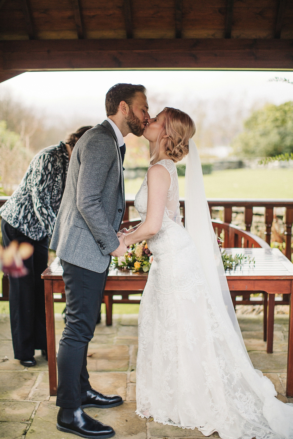 Iris by Claire Pettibone for an Intimate Outdoor Winter Wedding. Photography by S6 Photography.