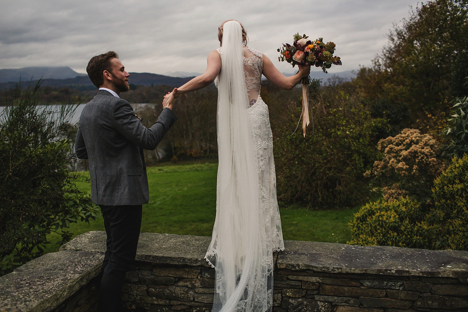 Iris by Claire Pettibone for an Intimate Outdoor Winter Wedding. Photography by S6 Photography.