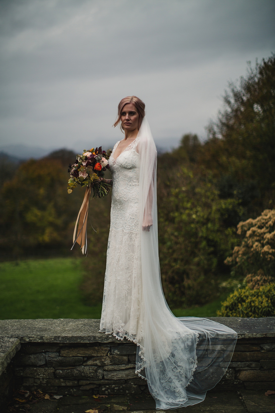 Iris by Claire Pettibone for an Intimate Outdoor Winter Wedding. Photography by S6 Photography.