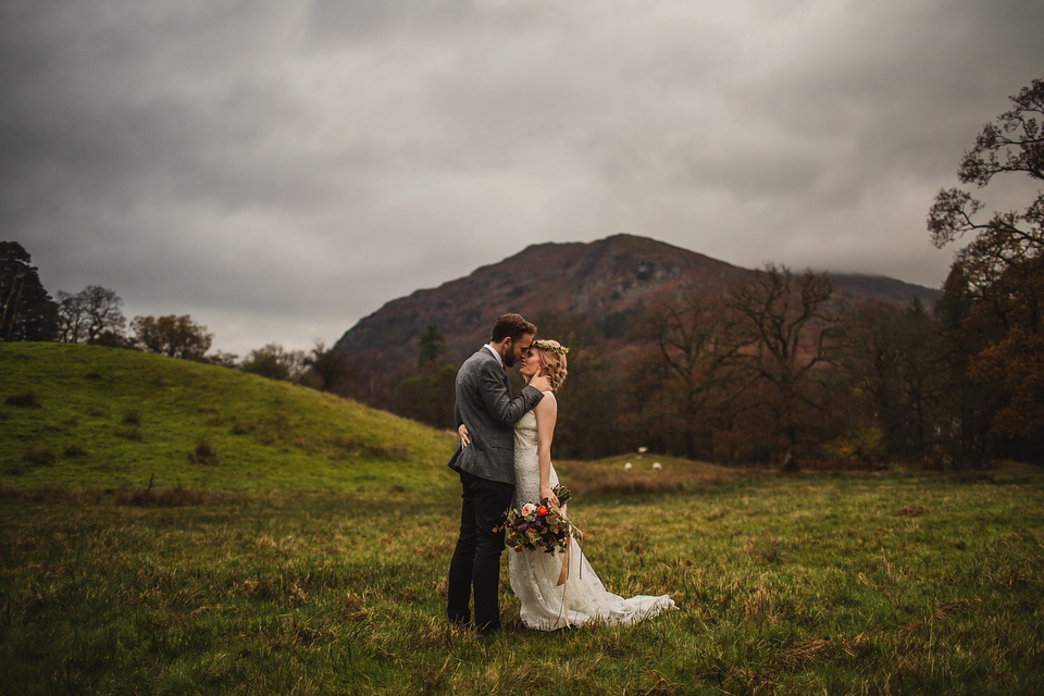 Iris by Claire Pettibone for an Intimate Outdoor Winter Wedding. Photography by S6 Photography.