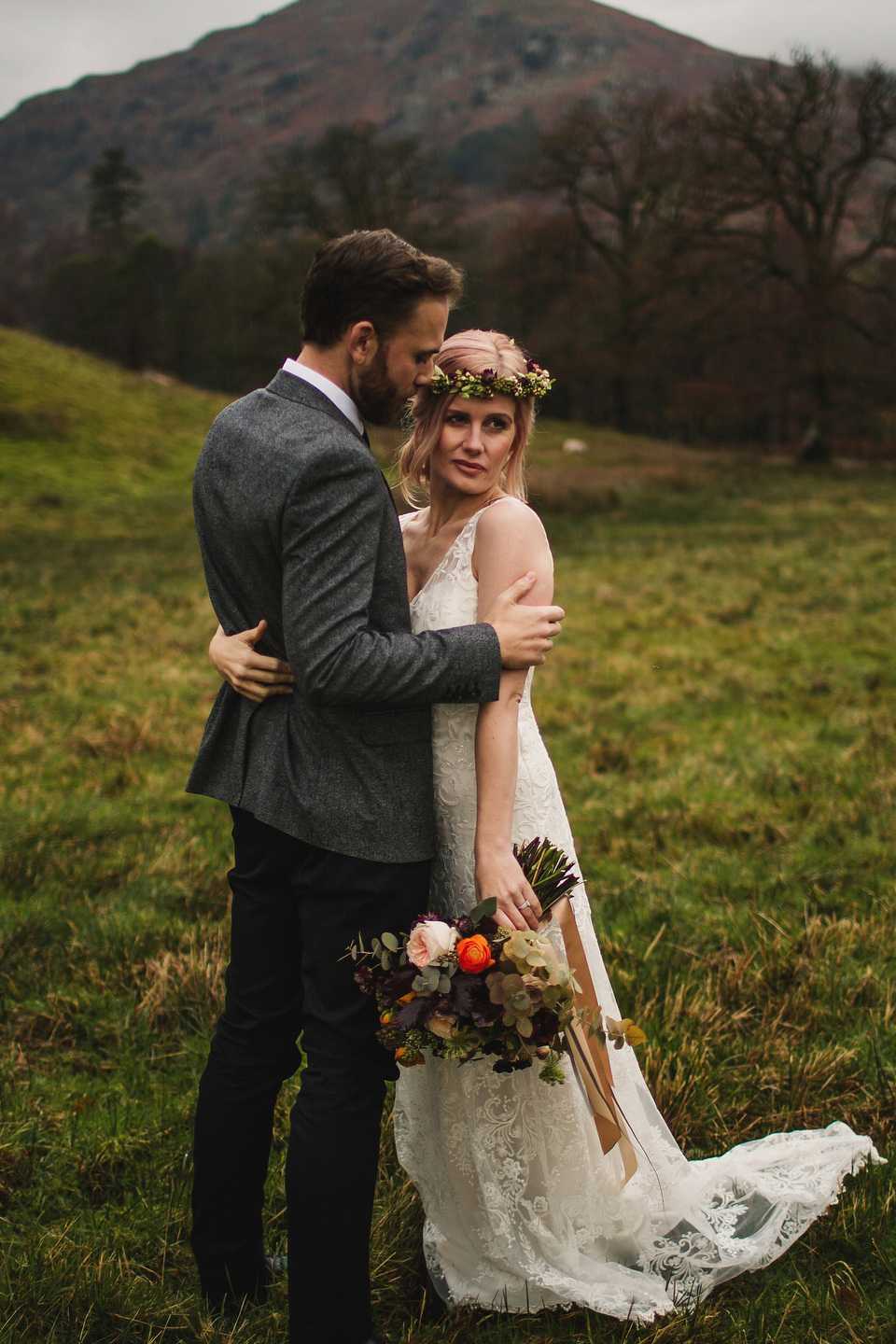 Iris by Claire Pettibone for an Intimate Outdoor Winter Wedding. Photography by S6 Photography.