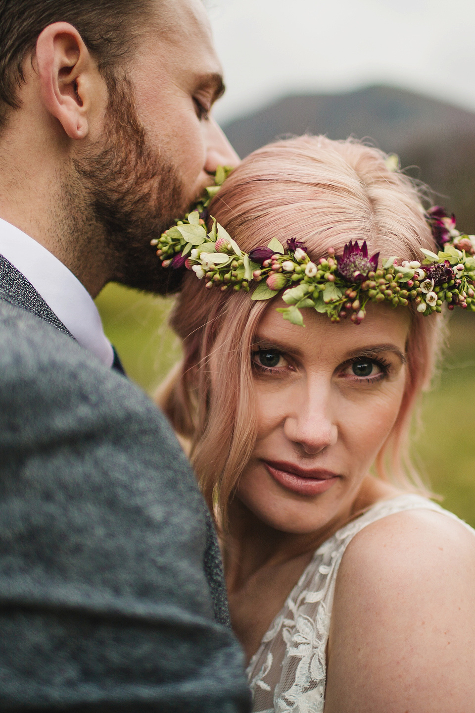 Iris by Claire Pettibone for an Intimate Outdoor Winter Wedding. Photography by S6 Photography.