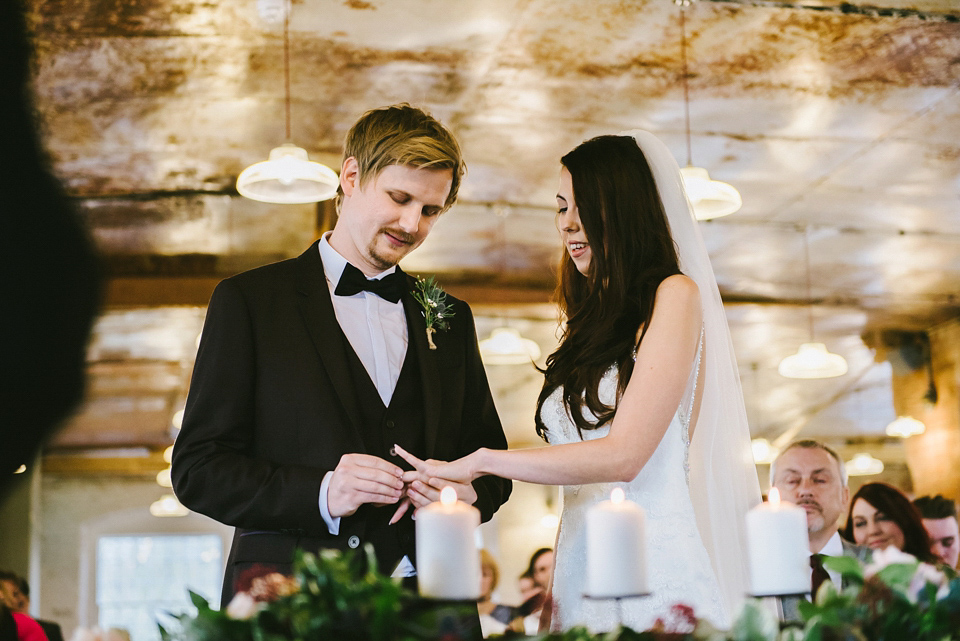 A Pronovias bride and her midwinter nights dream wedding. Photography by Ed Godden. A Pronovias bride and her midwinter nights dream wedding. Photography by Ed Godden.