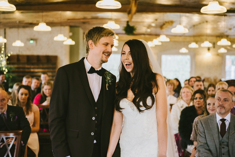 A Pronovias bride and her midwinter nights dream wedding. Photography by Ed Godden. A Pronovias bride and her midwinter nights dream wedding. Photography by Ed Godden.