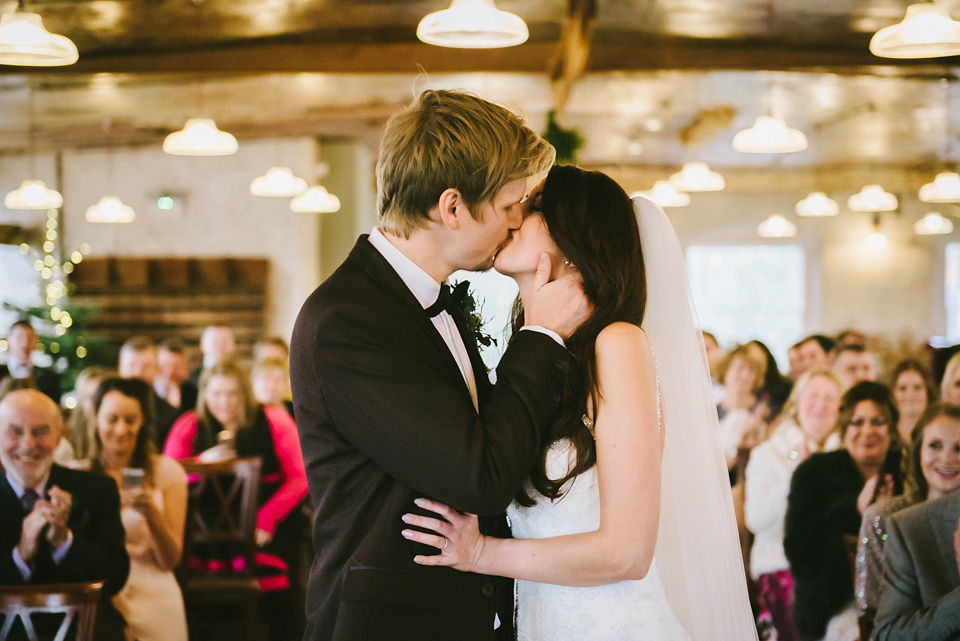 A Pronovias bride and her midwinter nights dream wedding. Photography by Ed Godden. A Pronovias bride and her midwinter nights dream wedding. Photography by Ed Godden.