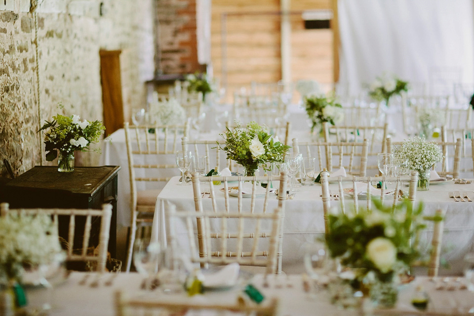 David Fielden elegance for a green and white country garden wedding at Dewsall Court. Fine art film photography by David Jenkins.