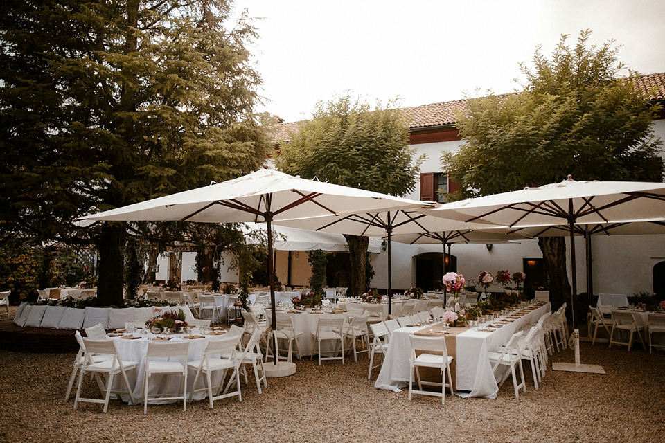 A boho luxe Leilia Hafzia gown for a romantic wedding in the Italian countryside. Photography by Haydn Rydings.