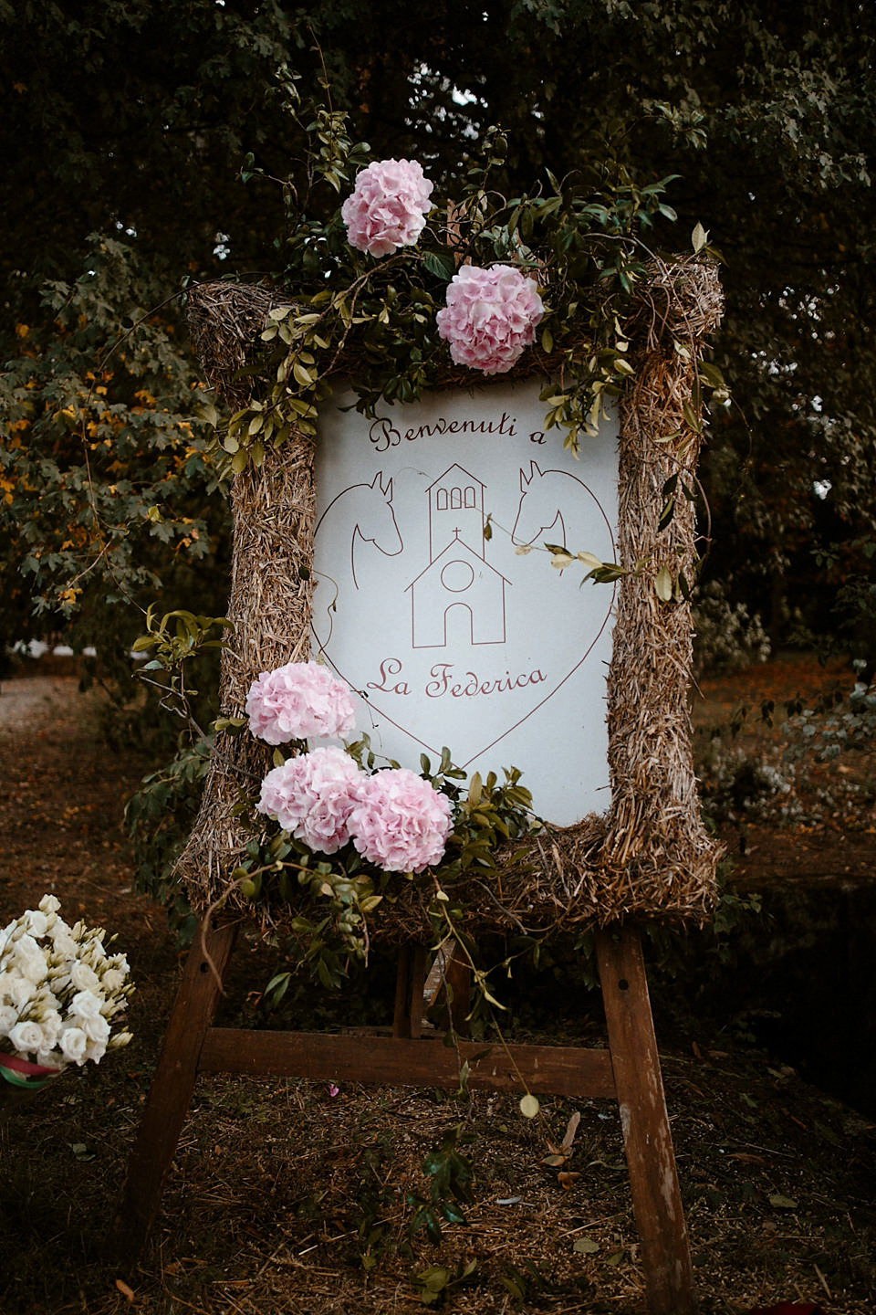 A boho luxe Leilia Hafzia gown for a romantic wedding in the Italian countryside. Photography by Haydn Rydings.