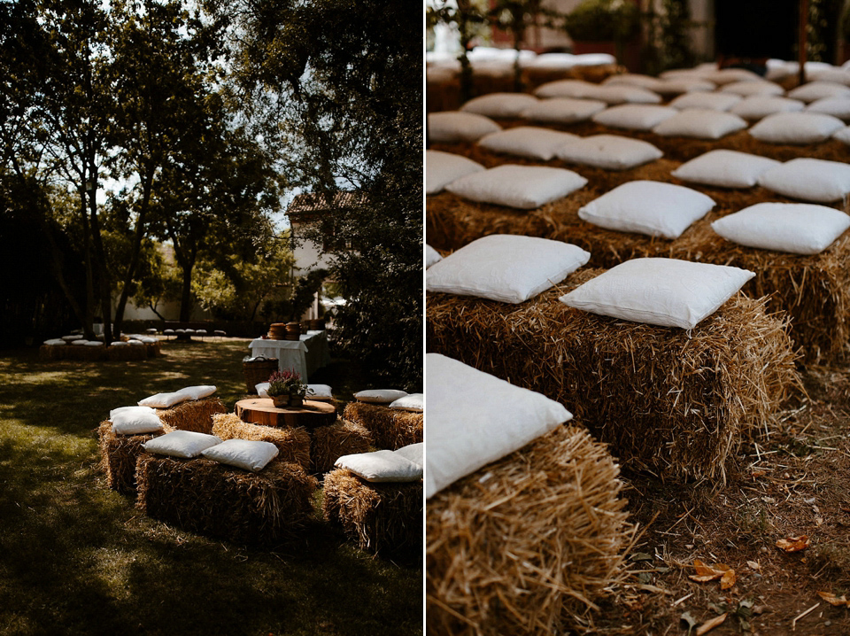 A boho luxe Leilia Hafzia gown for a romantic wedding in the Italian countryside. Photography by Haydn Rydings.