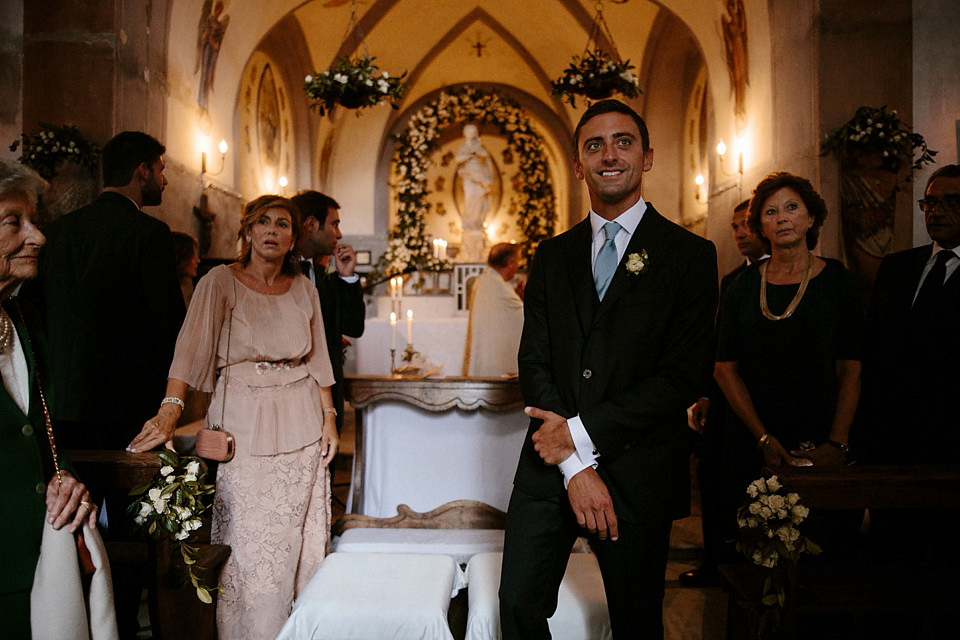 A boho luxe Leilia Hafzia gown for a romantic wedding in the Italian countryside. Photography by Haydn Rydings.