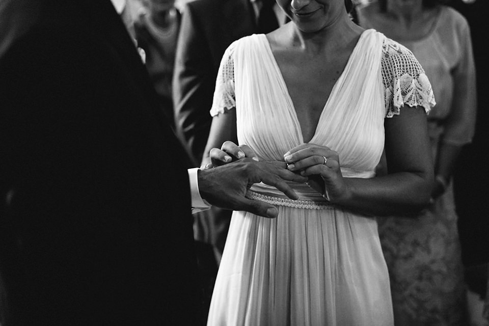 A boho luxe Leilia Hafzia gown for a romantic wedding in the Italian countryside. Photography by Haydn Rydings.