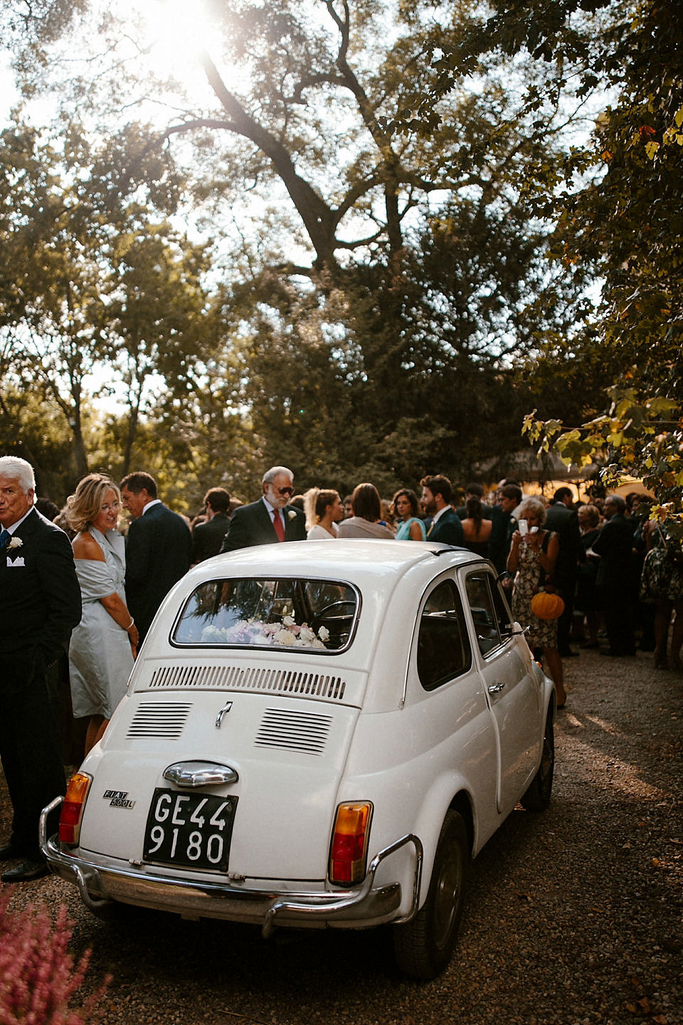 A boho luxe Leilia Hafzia gown for a romantic wedding in the Italian countryside. Photography by Haydn Rydings.