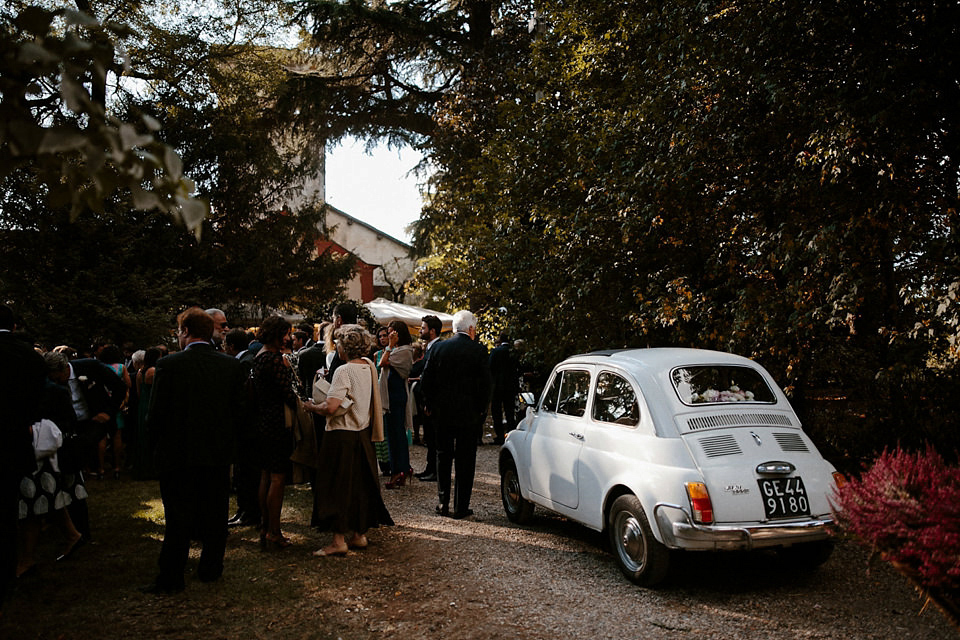 A boho luxe Leilia Hafzia gown for a romantic wedding in the Italian countryside. Photography by Haydn Rydings.