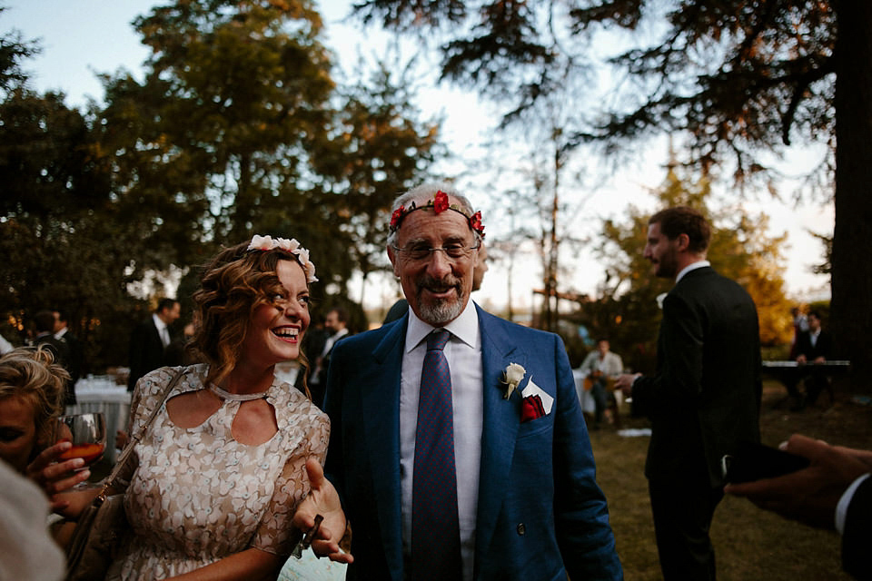 A boho luxe Leilia Hafzia gown for a romantic wedding in the Italian countryside. Photography by Haydn Rydings.