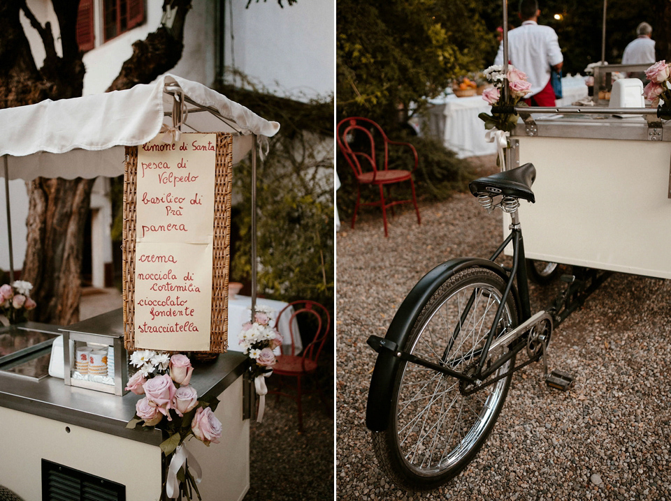 A boho luxe Leilia Hafzia gown for a romantic wedding in the Italian countryside. Photography by Haydn Rydings.