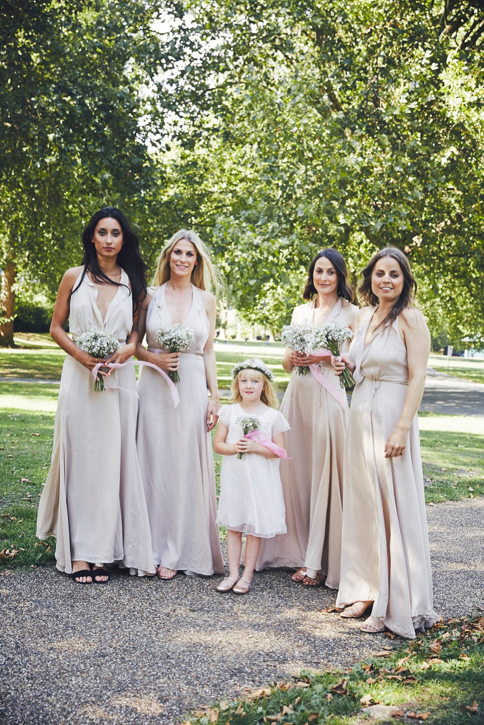 Bride Jessica wore two dresses for her modern, cool and contemporary London wedding, styled to perfection by Liz Linkleter.