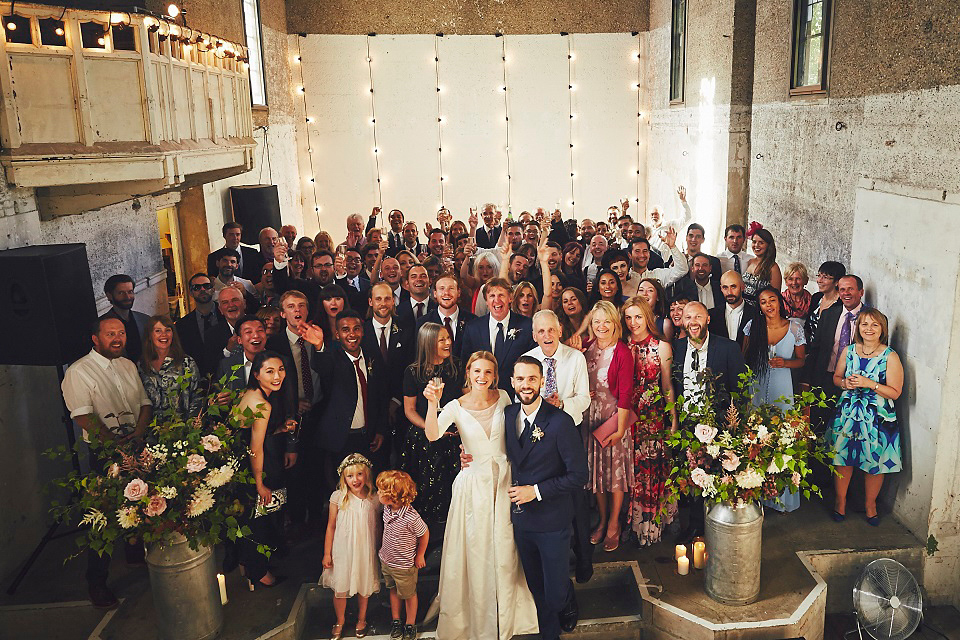 Bride Jessica wore two dresses for her modern, cool and contemporary London wedding, styled to perfection by Liz Linkleter.