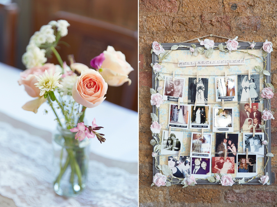 A 50's inspired tea-length dress for a pastel colour London pub wedding. Photography by Natalie J. Weddings.