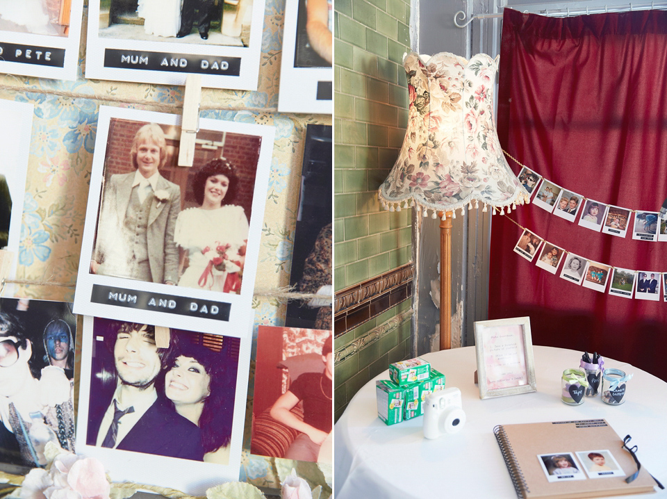 A 50's inspired tea-length dress for a pastel colour London pub wedding. Photography by Natalie J. Weddings.