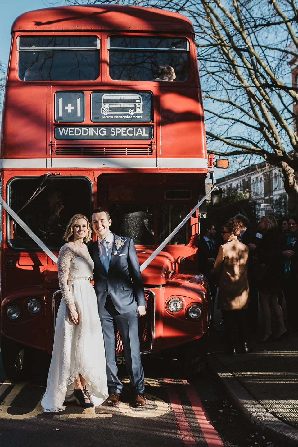 A Rime Arodaky 2-piece for a laid back and informal restaurant wedding in London. Photogrraphy by Jess Soper.