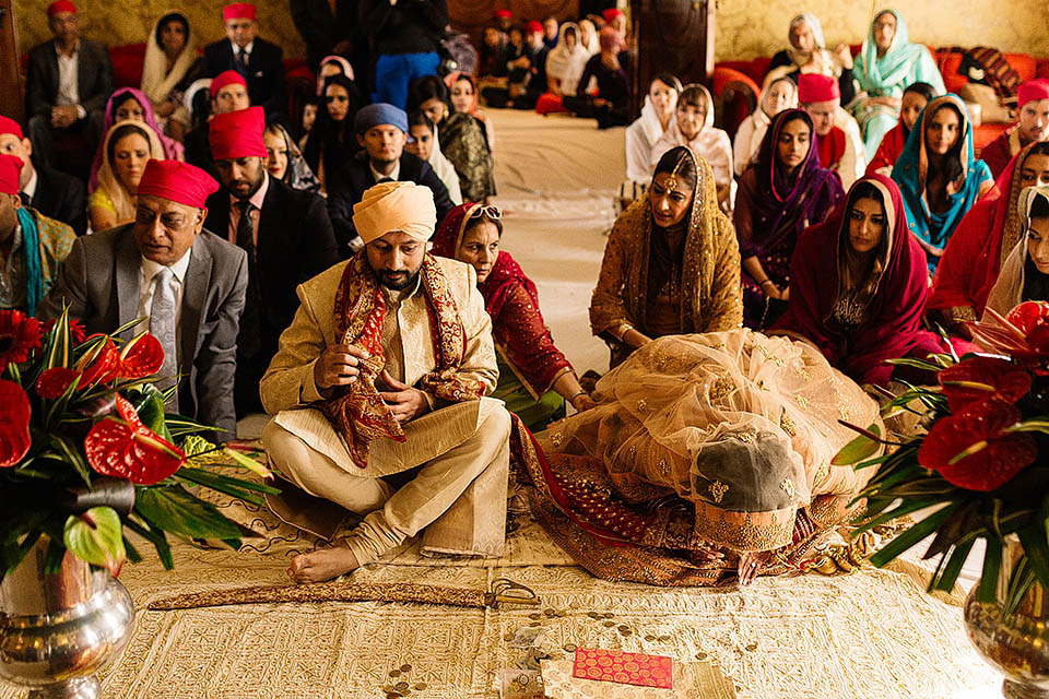 A colourful, multi-faith wedding at Scampston Hall North Yorkshire. Photography by Paul Joseph.