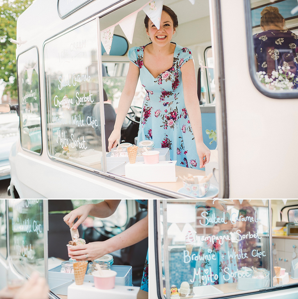 Jenny Packham glamour for a pale green pub wedding in Sussex. Photography by Razia N. Jukes.