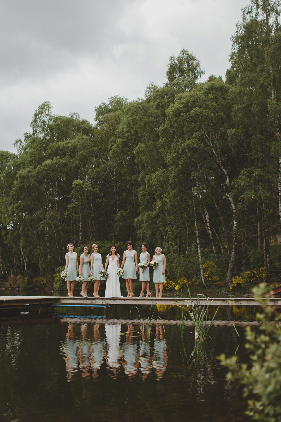 A David Fielden gown for a relaxed and nature inspired Humanist wedding at Coo Cathedral in the Scottish Highlands. Photography by The Curries.