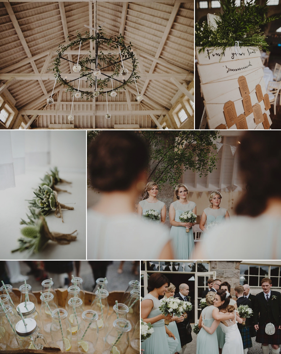 A David Fielden gown for a relaxed and nature inspired Humanist wedding at Coo Cathedral in the Scottish Highlands. Photography by The Curries.