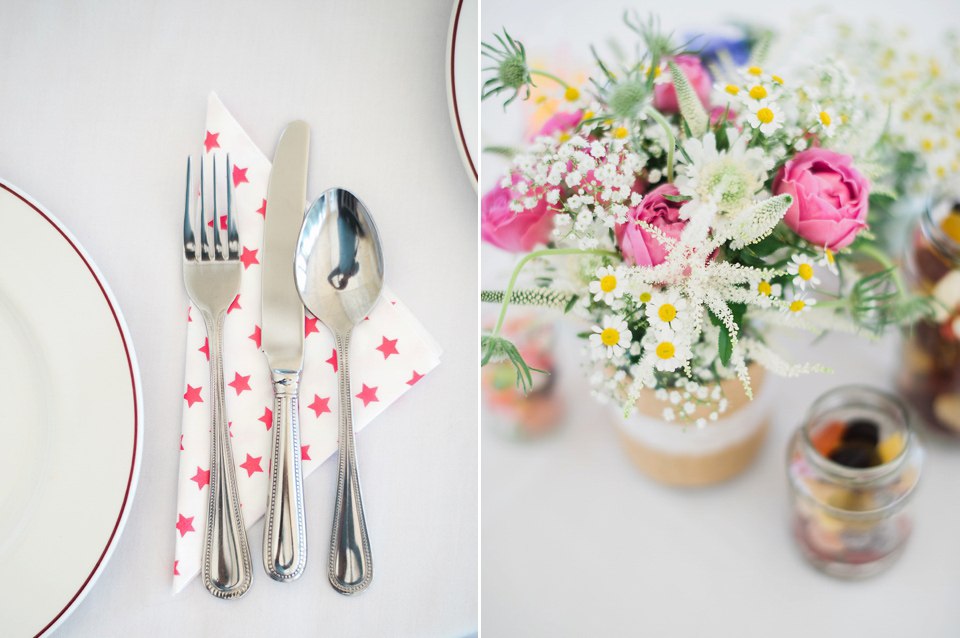 Verity wears a Halfpenny London gown for her garden party inspired wedding by the sea. Photography by John Barwood.