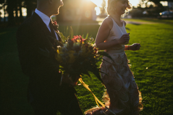 A 1920’s Flapper Inspired Wedding Dress with Tassels