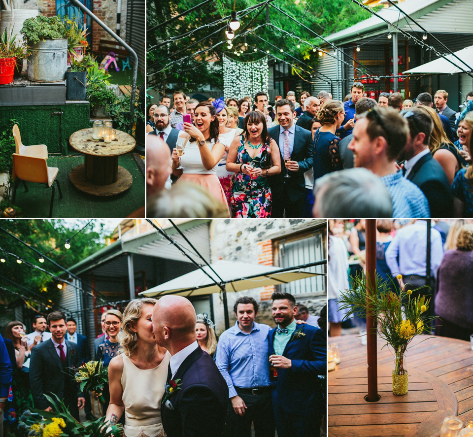 A 1920's flapper inspired wedding dress with tassels. Photography by Through The Woods We Ran.