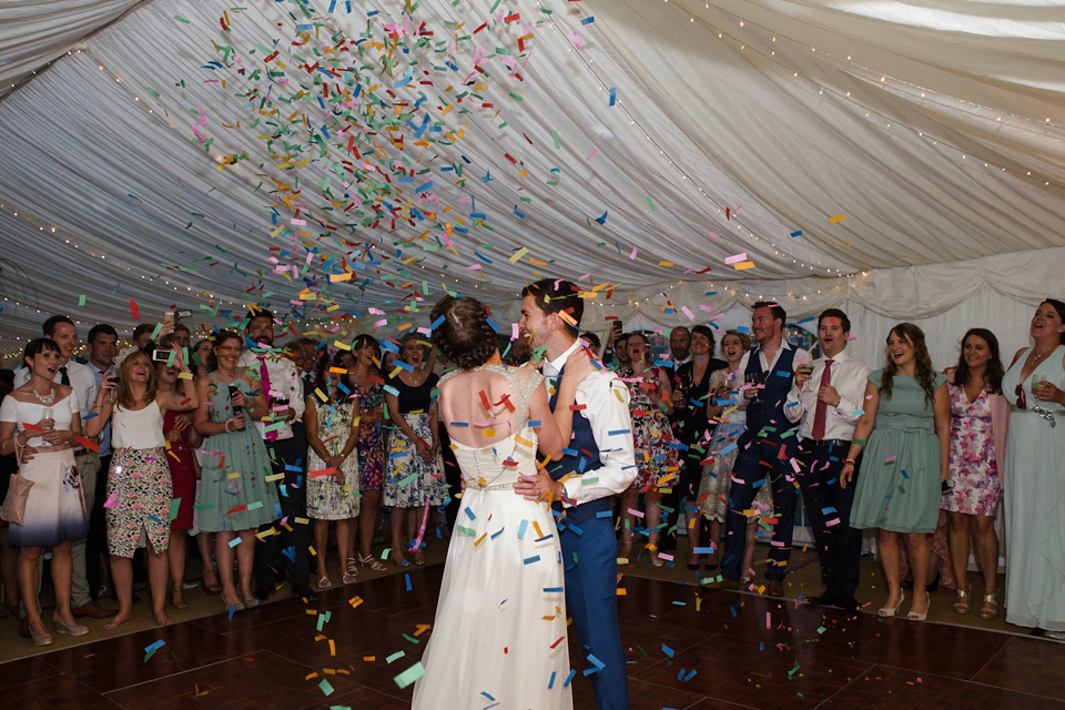 A glamorous Gwendolynne gown for a Summer garden party wedding. Photography by Lucy Davenport.