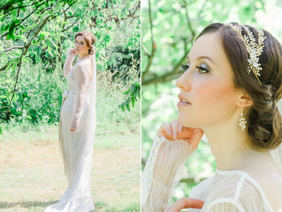 English literature inspired, romantic and elegant bridal style. Photography by Anaïs Stoelen.