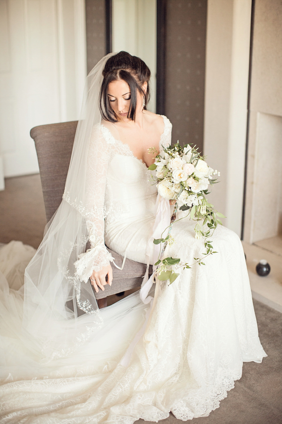 A Galia Lahav gown for glamorous Summer wedding at Durham Cathedral. Photography by Katy Melling.