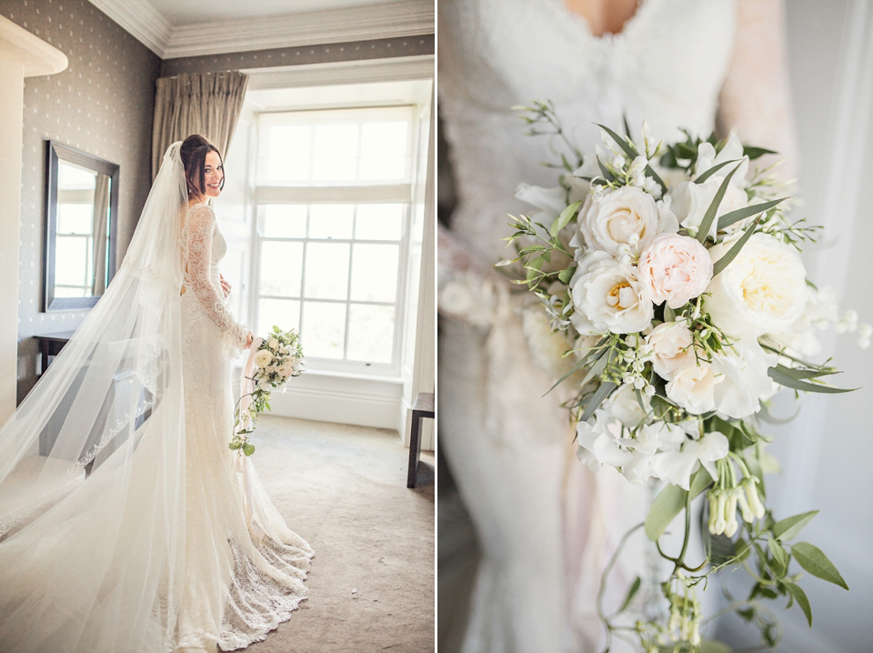 A Galia Lahav gown for glamorous Summer wedding at Durham Cathedral. Photography by Katy Melling.