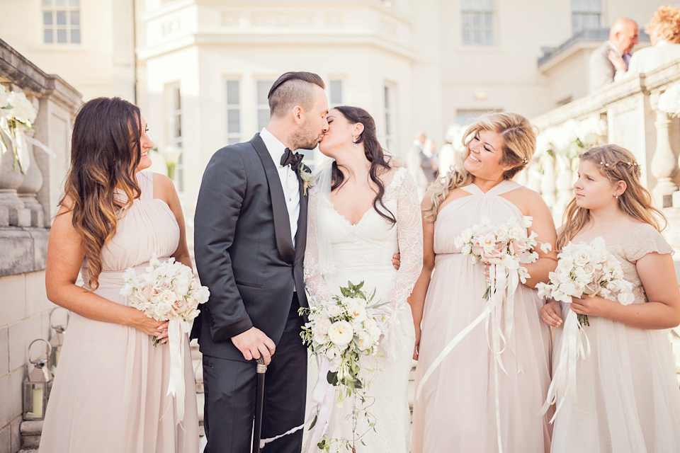 A Galia Lahav gown for glamorous Summer wedding at Durham Cathedral. Photography by Katy Melling.