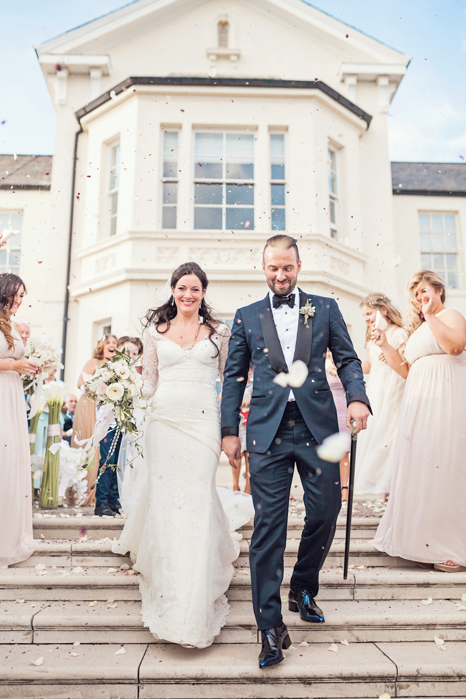 A Galia Lahav gown for glamorous Summer wedding at Durham Cathedral. Photography by Katy Melling.