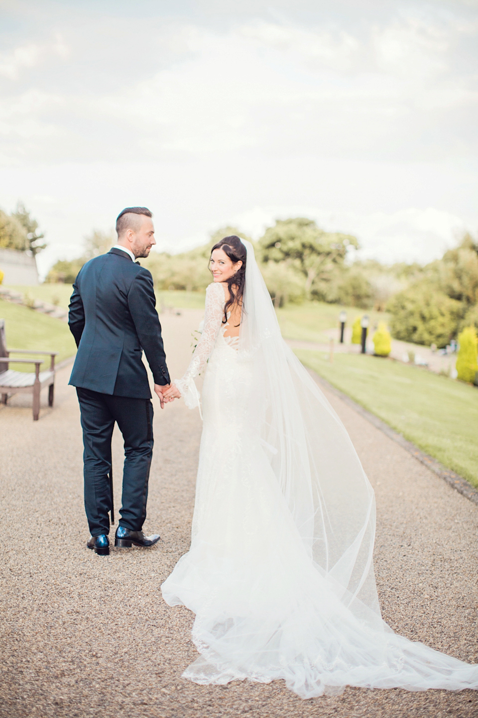 A Galia Lahav gown for glamorous Summer wedding at Durham Cathedral. Photography by Katy Melling.