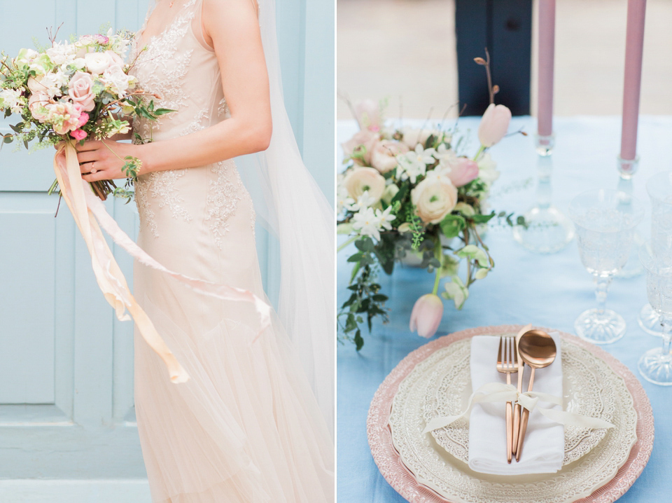 Rose Quartz & Serenity: Bridal Style with Pantone Colours of the Year for 2016. Photography by Sophie Stimpson.