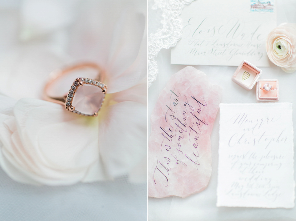 Rose Quartz & Serenity: Bridal Style with Pantone Colours of the Year for 2016. Photography by Sophie Stimpson.