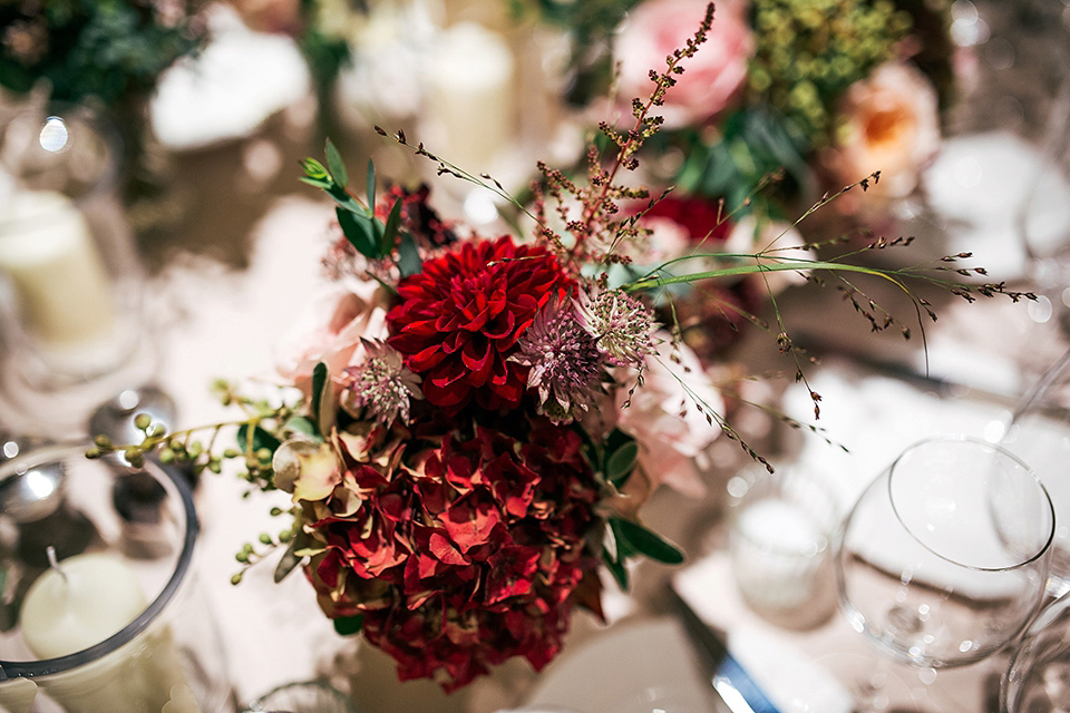 A short 60's inspired REDValentino dress for an Autumn wedding at Le Manoir Aux Quat'Saisons. Photography by Jordanna Marston.