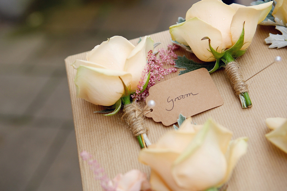 A Claire Pettibone dress for a British and French Summer garden party wedding. Photography by Lydia Stamps.